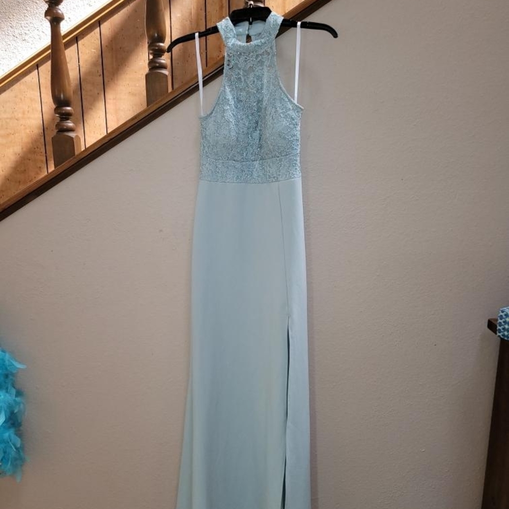 Elegant Sleeveless Blue Dress